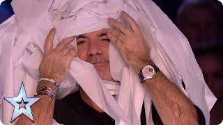 Marty Putz covers Simon Cowell in toilet roll  Auditions Week 1  Britain’s Got Talent 2018 [upl. by Phox]