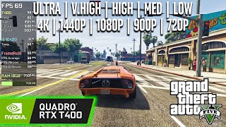 NVIDIA T400  GTA V  4K 1440p 1080p 900p 720p  Ultra Very High High Medium Low [upl. by Dosi]