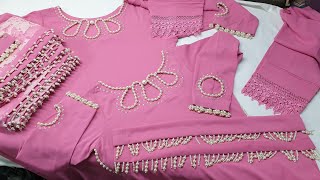 Kam Bachat me jorjat Kurti banaye wo bhi pearls Hand work ke sath  Beautiful Jorjat Dress Design [upl. by Talanian]