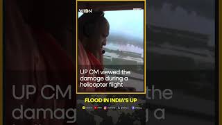 India UP Flood Aerial footage shows extent of floods in Indias Uttar Pradesh  WION Shorts [upl. by Ybreh]