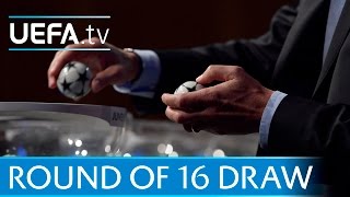 UEFA Champions League round of 16 draw in full [upl. by Onibla]