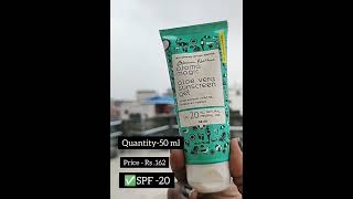 Aroma Magic Aloevera Sunscreen Gel Review I shorts skincareshorts youtubeshorts shortsindia [upl. by Dur962]