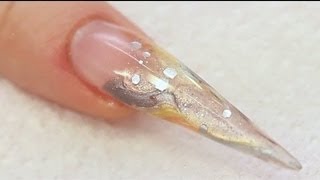 Ongle Stiletto en Gel UV Métallique Tutoriel par Naio Nails [upl. by Hanus498]