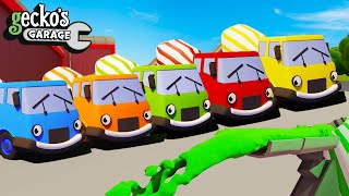 Learn Truck Colors For Kids  Color Mixing  Geckos Garage  Learn Paint For Toddlers [upl. by Arramas]