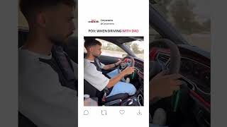 Driving with dad ⚠️🙂‍↕️driving drivingwithdad car speed dad meme reels caryanams [upl. by Millham]