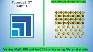 Making MgO 100 and Au 100 surface using Material studio to build Heterostructure  PART 1 [upl. by Llemij]