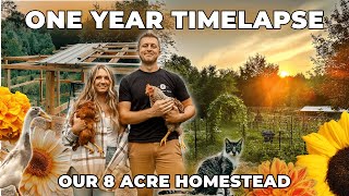 Building a Homestead One Year in the Making  HOMESTEAD TIMELAPSE [upl. by Ehpotsirhc]