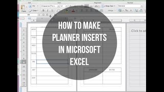 How to Make Planner Inserts Using Microsoft Excel [upl. by Zantos961]