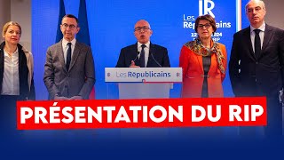 Conférence de presse  Présentation du RIP des Républicains [upl. by Ozne]