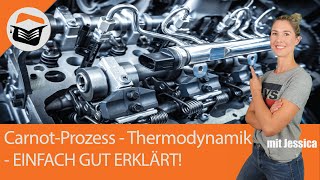 CarnotProzess  Einfach erklärt  Thermodynamik mit Jessica  Berechnung  Beispiel  Wirkungsgrad [upl. by Leupold]