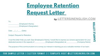 Employee Retention Request Letter [upl. by Ydahs514]