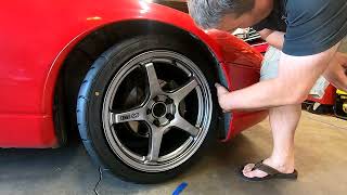 300ZX  Enkei TS5 wheels  Test fit and install [upl. by Moriyama634]