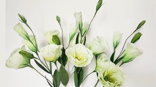 How to make Eustoma Flower from Crepe Paper  HANA Paper Flower  DIY Craft Tutorial [upl. by Fay964]