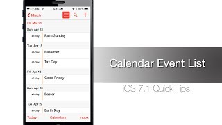 How to access the event list view in Calendar app on iOS 71  iPhone Hacks [upl. by Anaderol]