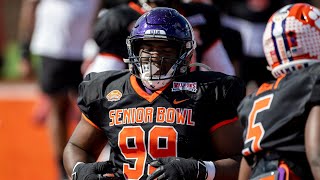 Adetomiwa Adebawore Highlights  Senior Bowl  Northwestern DL [upl. by Enihpesoj219]