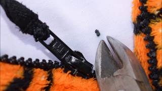 How to Fix a Separated Zipper by Removing Plastic Teeth at the Base to Allow the Slider to Reconnect [upl. by Massiw]