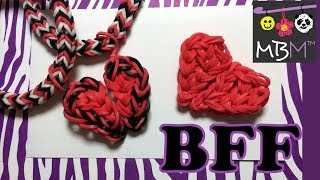 Rainbow Loom Charms Best Friend Half Hearts BFF [upl. by Priscilla]