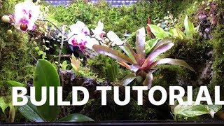 Dart Frog Terrarium Build Tutorial  Moss Stream Pond Waterfall Plants False Bottom Bioactive [upl. by Oetam]