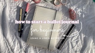 how to start a bullet journal ❀ for beginners 🍡 lined notebook [upl. by Ellevehs]