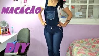 DIY Como fazer macacão com calça jeans [upl. by Anneirb]