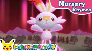 Scorbunny Dancing  Nursery Rhyme  Kids Song  Pokémon Kids TV​ [upl. by Ahsatak]