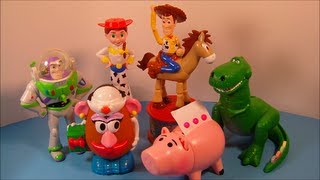 1999 DISNEYS TOY STORY 2 FULL SET OF 6 CANDY DISPENSERS MCDONALDS HAPPY MEAL COLLECTION VIDEO REVIEW [upl. by Elysee]