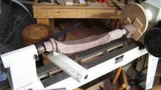 Wood Cabriole Stool Leg On The Lathe [upl. by Paolo832]