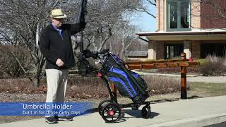 JEF World of Golf EZFold 360° Collapsible Push Cart [upl. by Petr]