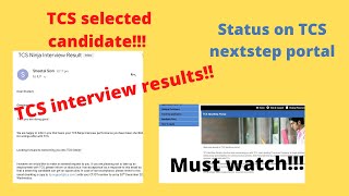 TCS interview results  TCS nextstep portal  2021 [upl. by Lav]