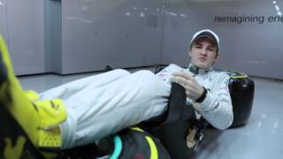 MercedesBenz TV Nico Rosberg explains the drivers seat in the Silver Arrow [upl. by Nedlog]