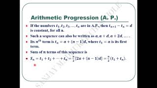 Arithmetic Progression A P Arithmetic Sequence [upl. by Jonny964]