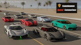 Koenigsegg Speed Evolution Comparison 3D  Fastest Koenigsegg 3d comparison [upl. by Rambow]