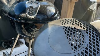 Only Fire Griddle Install and Season on the 22 inch Kettle Grill BBQ [upl. by Eneleh]