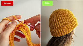 Easy Crochet Beanie For Beginners  Crochet Hat for Men amp Women [upl. by Tarrance]