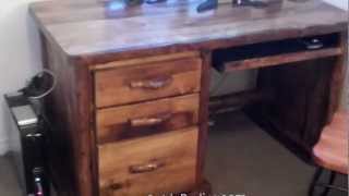 Rustic Desk  Aspen Log Office Desk  Aspen Furniture made in America [upl. by Brunhilda118]