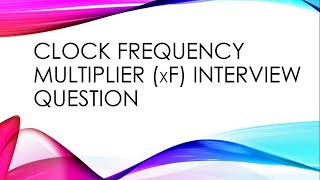 Clock Frequency Multiplier Part 1 [upl. by Eeslek]