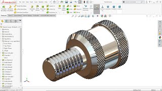 Thumb screw in SolidworksKnurling in Solidworks [upl. by Chiarra]