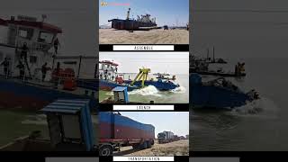 Cutter suction dredger transportation → launching [upl. by Sofko]