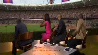 BBC Commentators Denise Lewis amp Colin Jacksons Reaction To Mo Farahs 5000m Gold [upl. by Ewens]