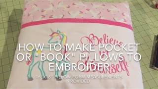 How To Sew A Pocket quotBookquot pillow with lined pocket  16quotx16quot form instructions below [upl. by Kama]