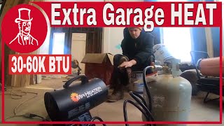 Propane Heater Extra Heat for Garage or Shop Set Up and Review Pros and Cons of Mr Heater [upl. by Adnawed]