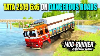 TATA 2515 Indian Truck On Dangerous Roads  Spintires MudRunner [upl. by Aivatnuhs]