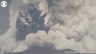 TONGA ERUPTION Raw video of this weekends eruption of undersea volcano near Tonga [upl. by Tal469]