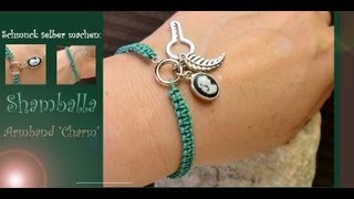 Schmuck selber machen Shamballa ARMBAND  mit Charme [upl. by Courtland]