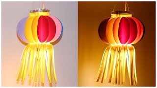 Easy Paper Lantern Akash kandil for Diwali  How to Make Paper Lantern [upl. by Osicran]