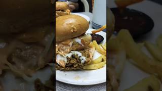 Double Decker Burger Enjoy Karen Thaaa Karkeshortsubscribeyoutubepublicviralfoodlover [upl. by Katuscha]