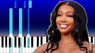 SZA  Nobody Gets Me Piano Tutorial [upl. by Olocin81]