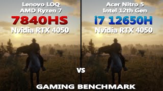 Ryzen 7 7840HS vs Intel i7 12650H Gaming Test  Lenovo LOQ vs Acer Nitro 5 Gaming Benchmark [upl. by Rebmik]