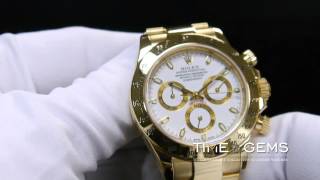 ROLEX 18K YELLOW GOLD WHITE DIAL DAYTONA [upl. by Sonstrom406]