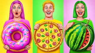 Eating Only One Colored Food For 24 Hours Challenge  Funny Moments by Multi DO Challenge [upl. by Cohleen238]